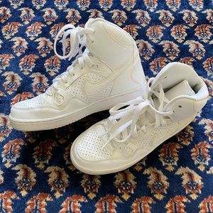 Nike Air Force white tennis shoes, gently worn